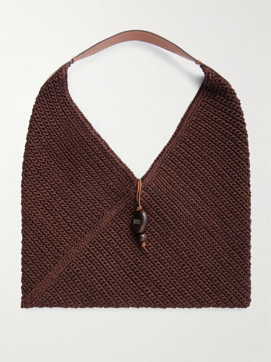Hunting Season Origami Large Leather-trimmed Fique Tote
