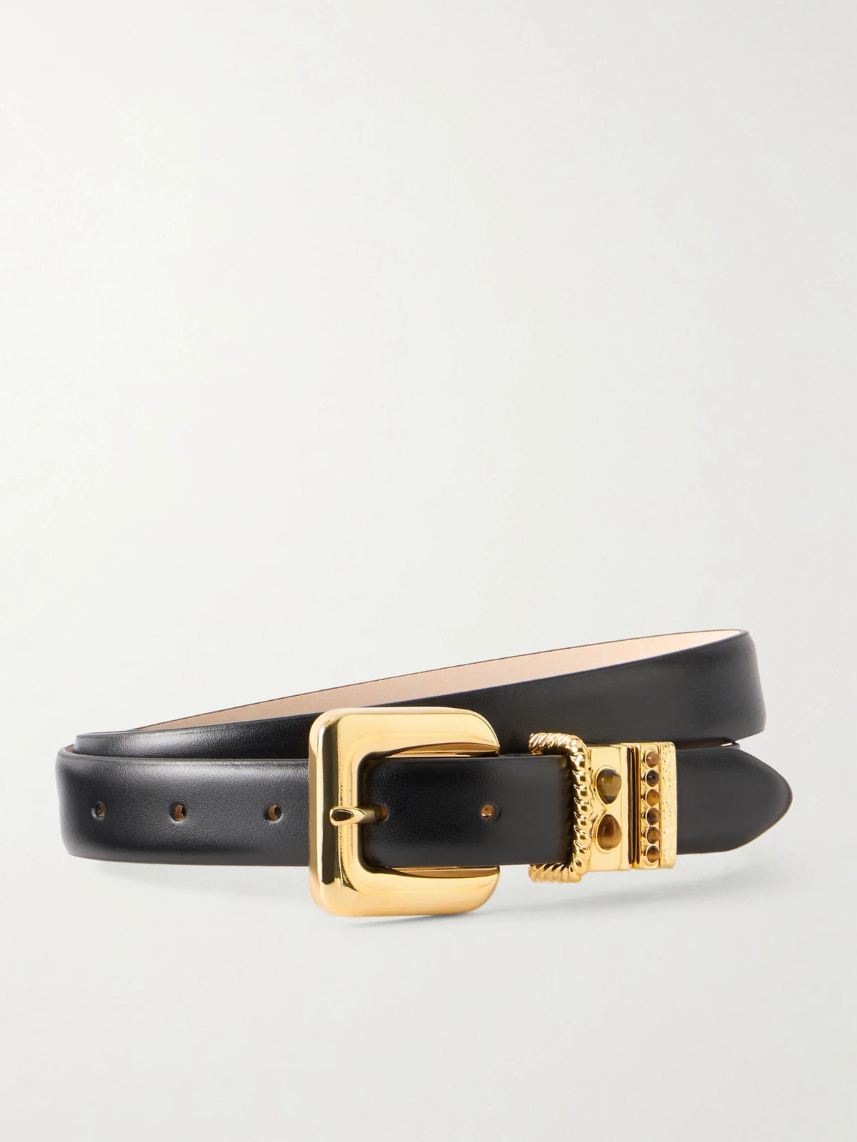 Mara Stone Tiger's Eye-embellished Leather Belt