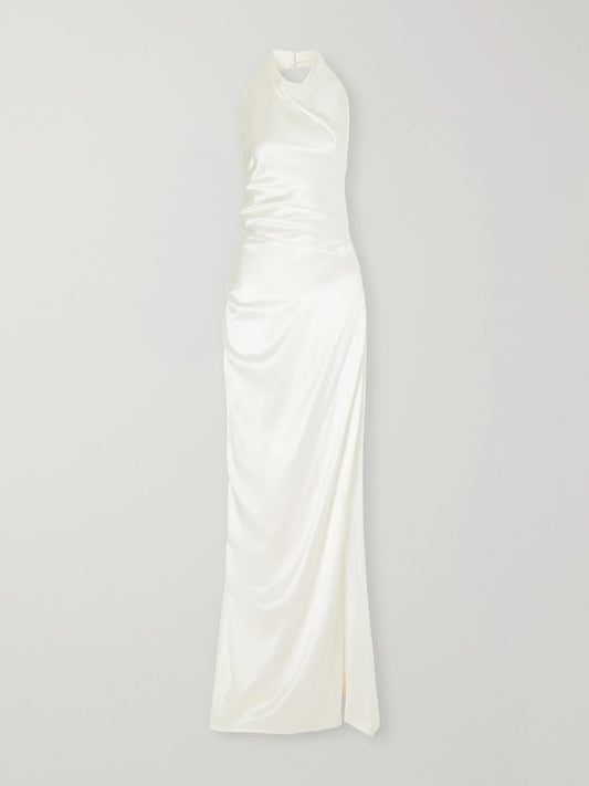 Vivienne Westwood Elisa Gathered Silk-satin Halterneck Gown