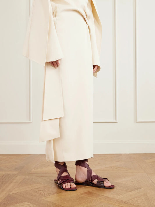 KHAITE Boden Tie-detailed Leather Sandals