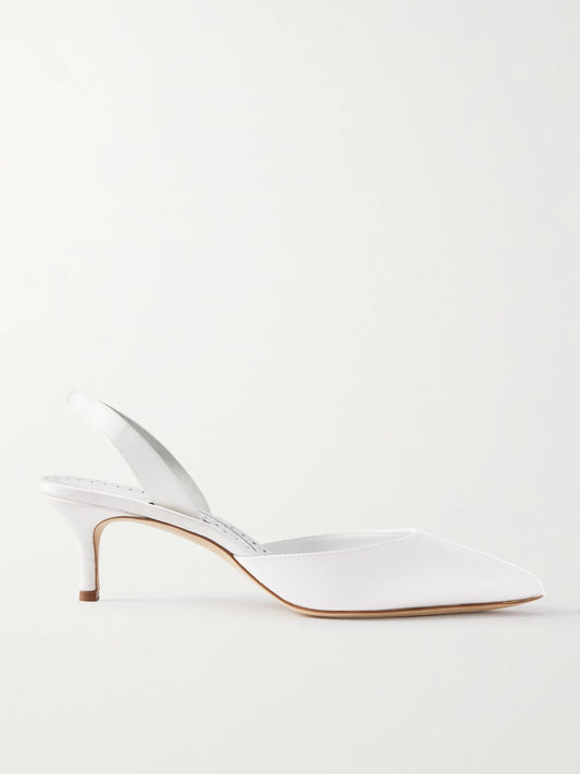 Carolyne Bridal 50 Satin Slingback Pumps
