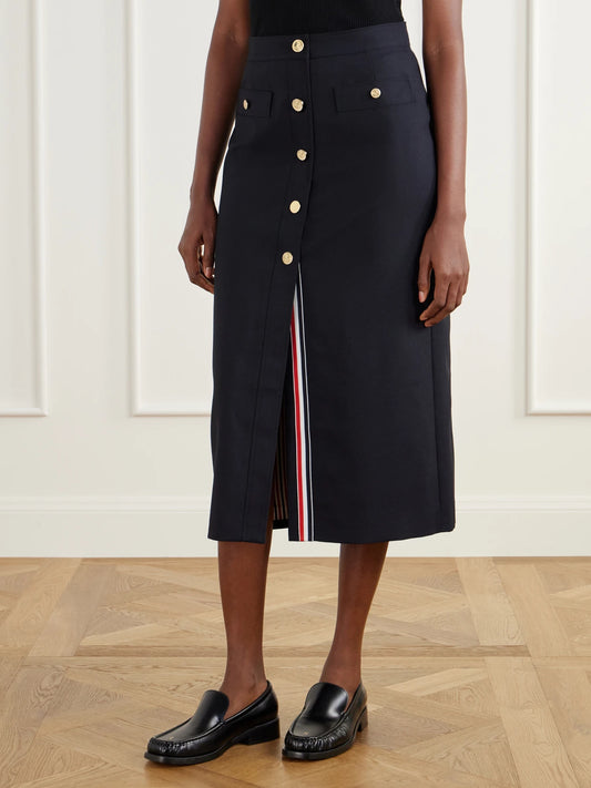 Thom Browne Cotton-blend Midi Skirt