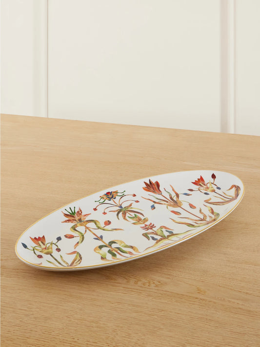 Grand Tour Large Gold-plated Porcelain Platter