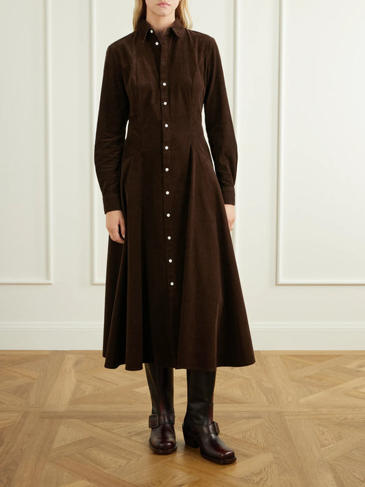 Polo Ralph Lauren Cotton-corduroy Midi Dress