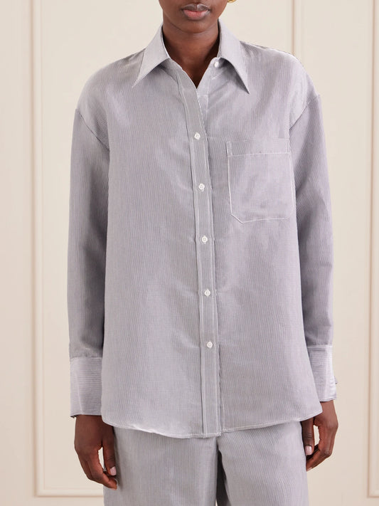 Big Joe Striped Cotton-blend Garbardine Shirt