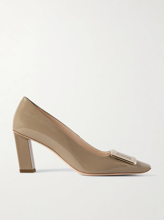 Roger Belle Vivier 75 Buckled Patent-leather Pumps