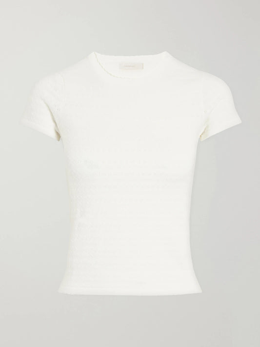 Faithfull Lisandra Scalloped Stretch Cotton-blend T-shirt