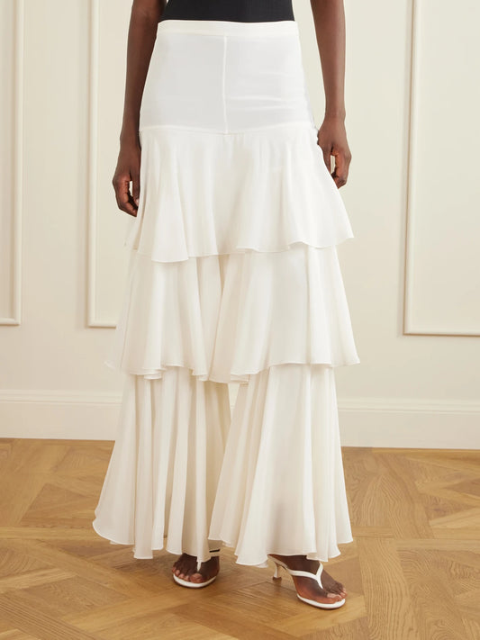 Sharon Wauchob Ruffled Silk Wide-leg Pants