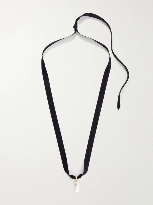 Jennifer Behr Martina Silk-satin Pearl Choker