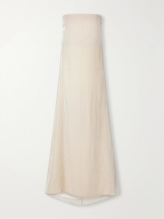 Abadia Diana Strapless Velvet Gown