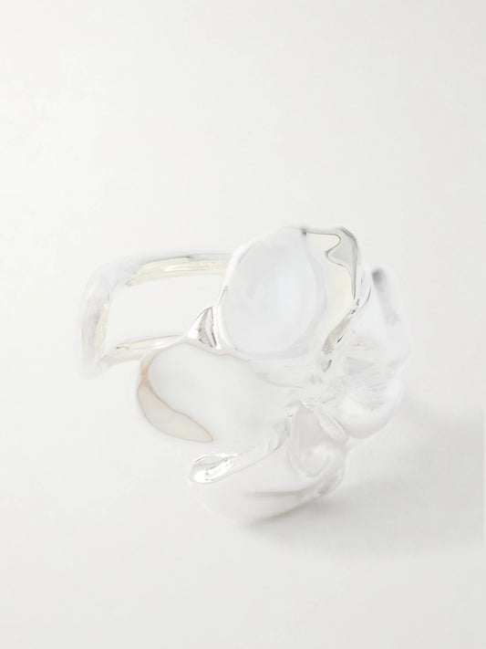 Flower Silver-plated Ear Cuff