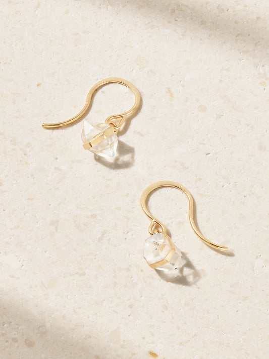 14-karat Recycled Gold Herkimer Diamond Earrings