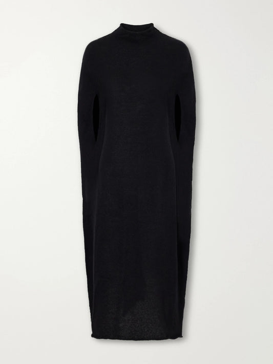 Lauren Manoogian Bottle Cape-effect Wool-blend Maxi Dress