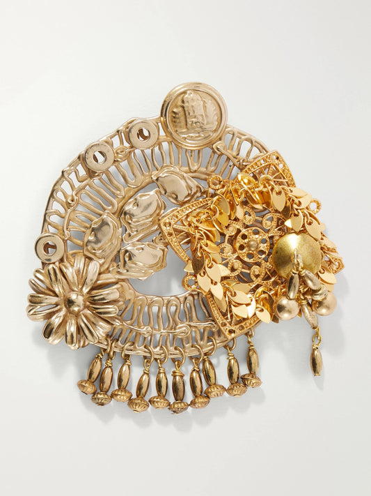Dries Van Noten Embellished Gold-tone Brooch