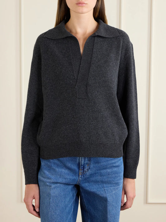 Genevieve Wool And Cashmere Polo Sweater