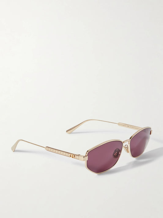 Diorcannage B1u Oval-frame Rose Gold-tone Sunglasses