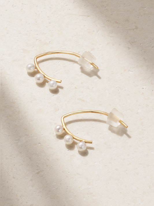 14-karat Recycled Gold Pearl Earrings