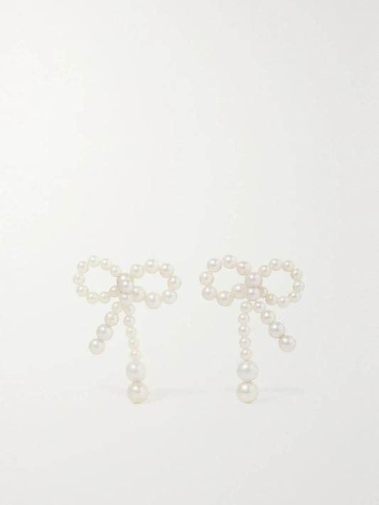 Rosette De Perles 14-karat Gold Pearl Earrings