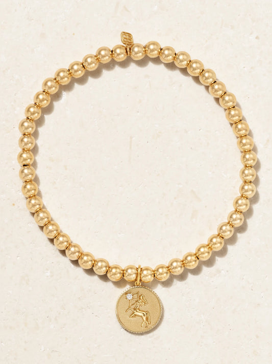 Sagittarius 14-karat Gold Diamond Bracelet