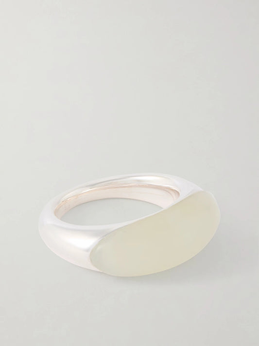 Beatrice Silver And Serpentine Ring