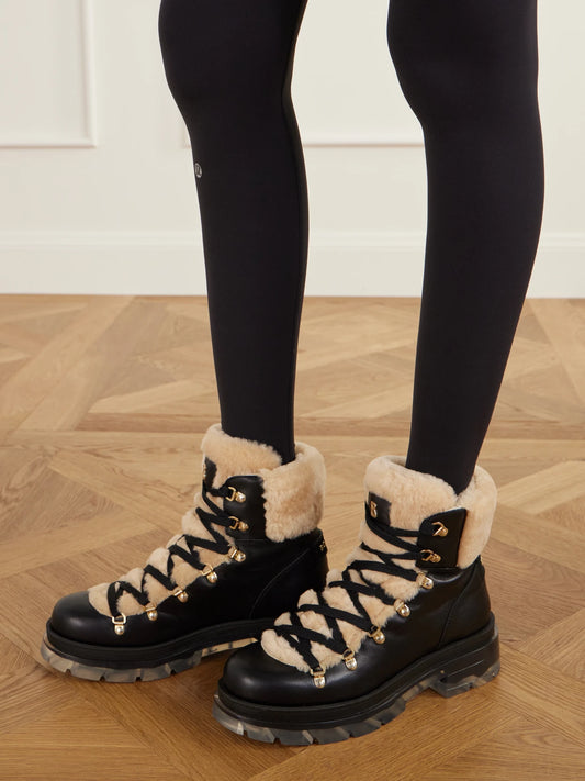 BOGNER Swansea 9 Shearling-trimmed Leather Ankle Boots