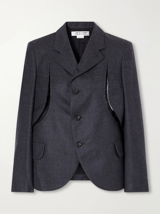 Comme des Garçons Comme des Garçons Cut-out Wool-gabardine Blazer