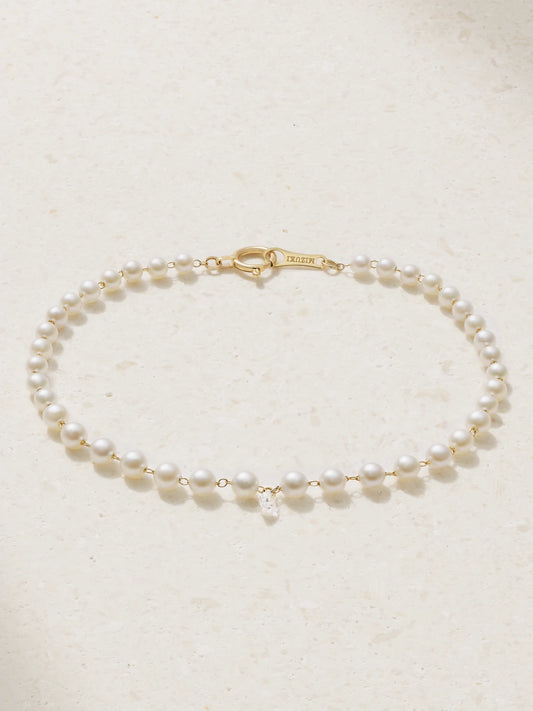 14-karat Gold, Pearl And Diamond Bracelet