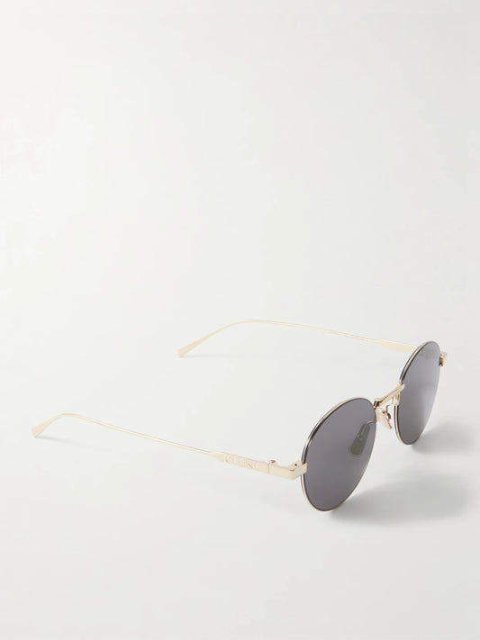 Oro Round-frame Gold-tone Sunglasses