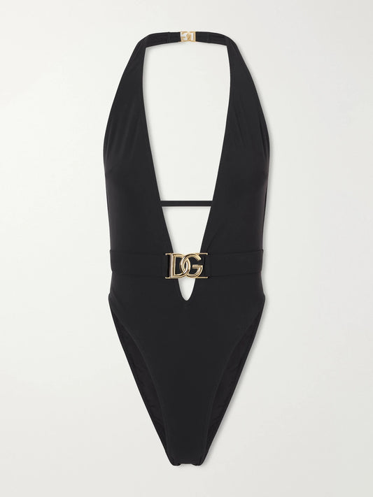 Logo-embellished Stretch Jersey One-piece