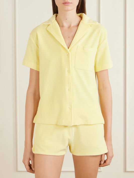 Embroidered Cotton-terry Polo Shirt
