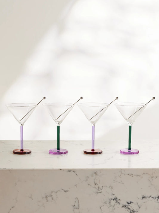 Piano Set Of Four Glass Cocktail Coupes