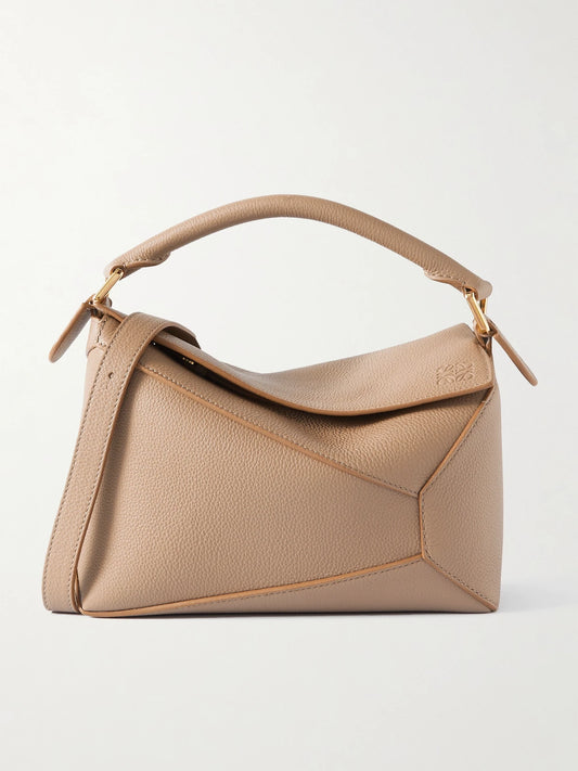 Puzzle Edge Small Textured-leather Shoulder Bag