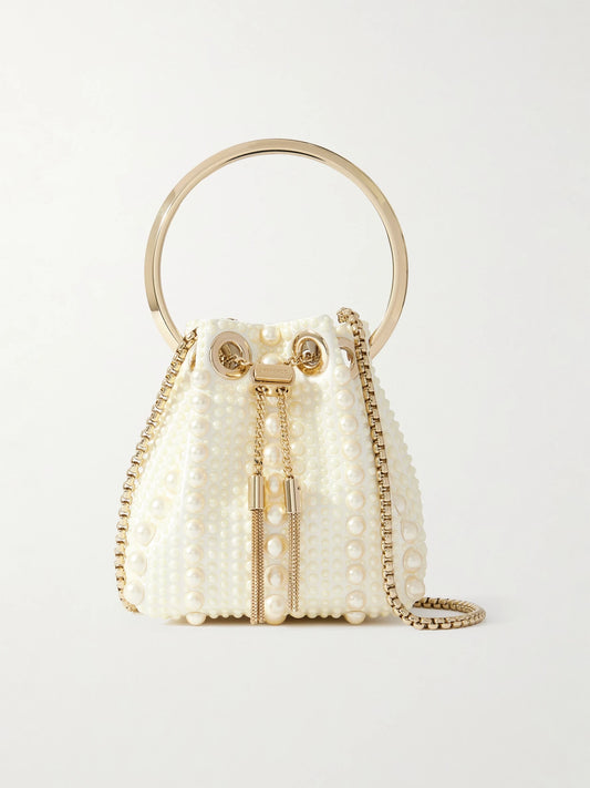 Bon Bon Micro Embellished Satin Bucket Bag