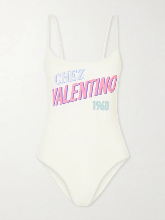 Logo Print Swimsuit
