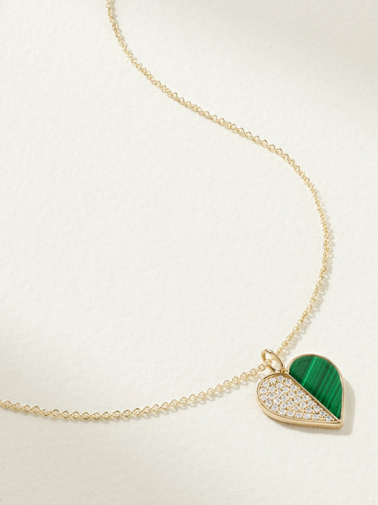 14-karat Gold, Malachite And Diamond Necklace
