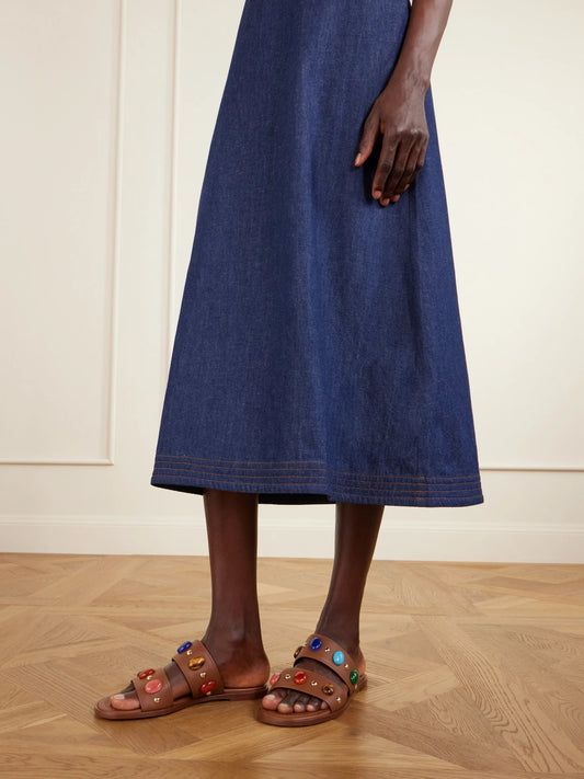 Pasha Embellished Leather Sandals