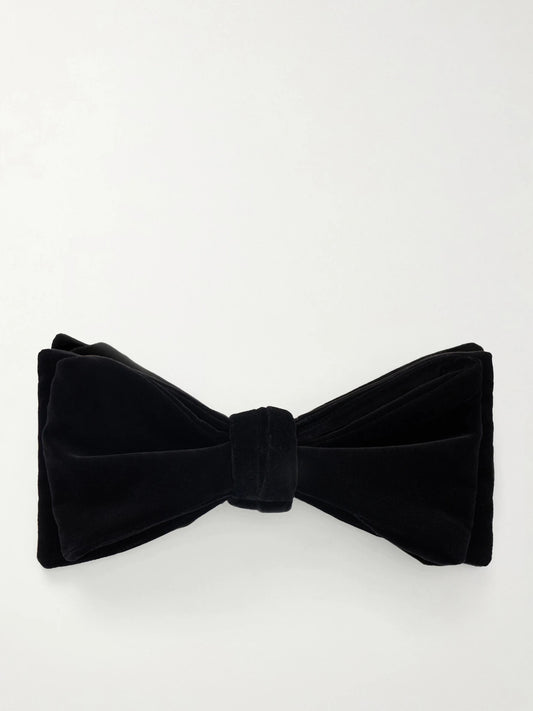KHAITE Liv Cotton-blend Velvet Bowtie
