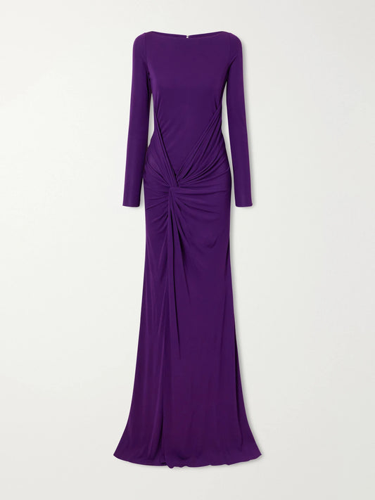 Alex Perry Twisted Gathered Jersey Gown