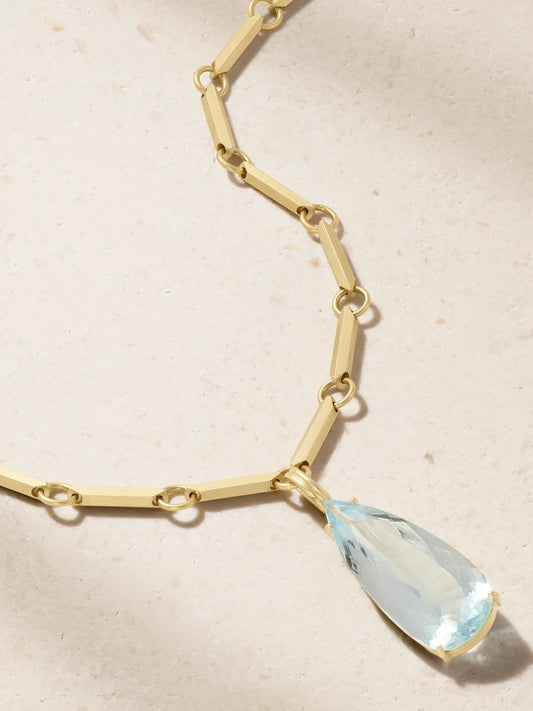 Irene Neuwirth Heroic 18-karat Gold Aquamarine Necklace