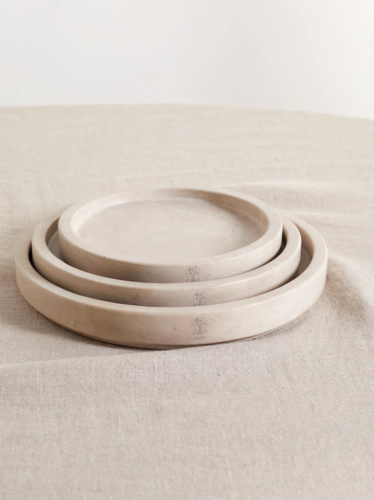 Set Of Three Stone Plates