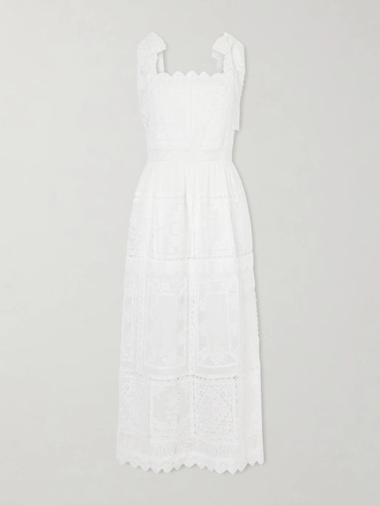 Aster Scalloped Lace-trimmed Maxi Dress