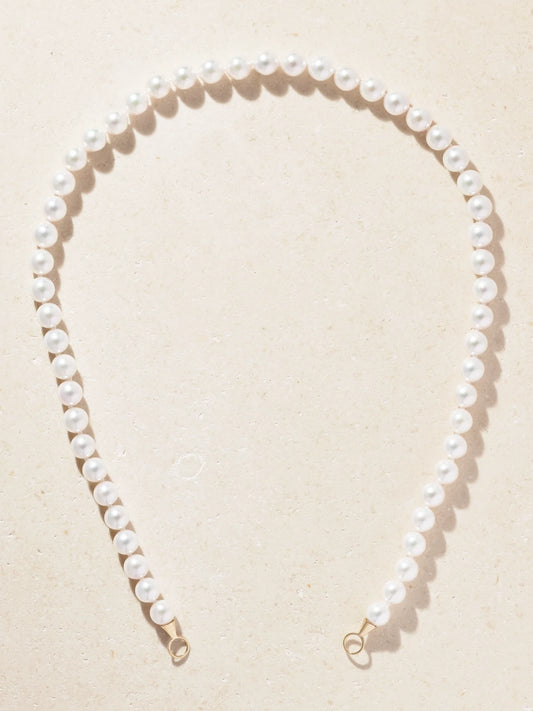 Marla Aaron 14-karat Gold Pearl Necklace