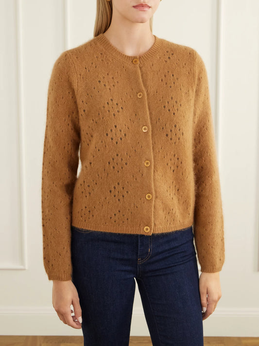 FRAME The Cashmere Airy Teddy Cardi Wool And Cashmere-blend Cardigan