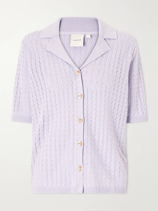 Madeleine Pointelle-knit Cotton T-shirt