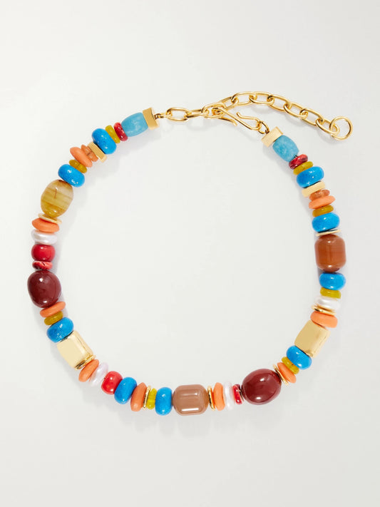 Souvenir Gold-plated Multi-stone Beaded Necklace