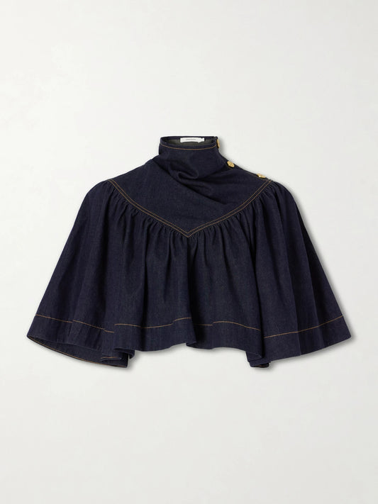 Zimmermann Cape-effect Denim Top