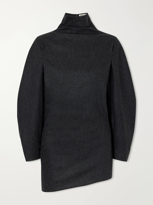 KHAITE Harlow Draped Wool And Cashmere-blend Turtleneck Top