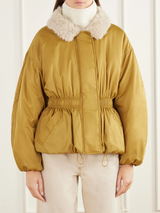 MARANT ÉTOILE Selja Plush-trimmed Shell Coat