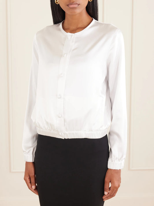 THE PARK Kelly Cropped Silk Jacket