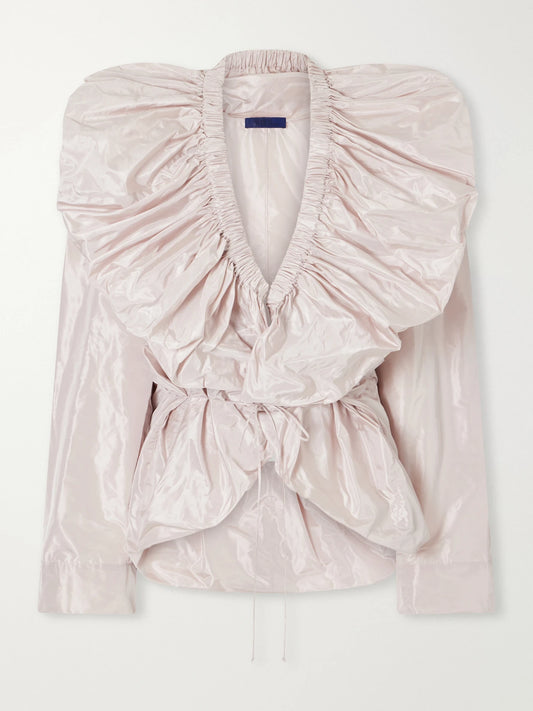 Sharon Wauchob Sata Gathered Duchess Silk-satin Blouse